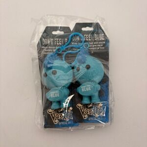 Watchover Voodoo Dont Feel Blue Stress Doll Keychain Set of 2 Blue Mohawk Mascot